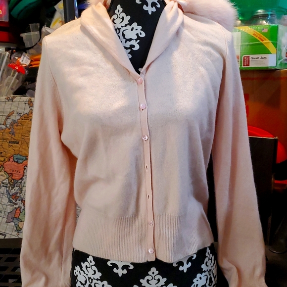 Valerie Stevens Cashmere removable faux fur collar - Picture 2 of 7